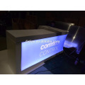 wooden modular exhibition reception desk with lighting effect for trade show